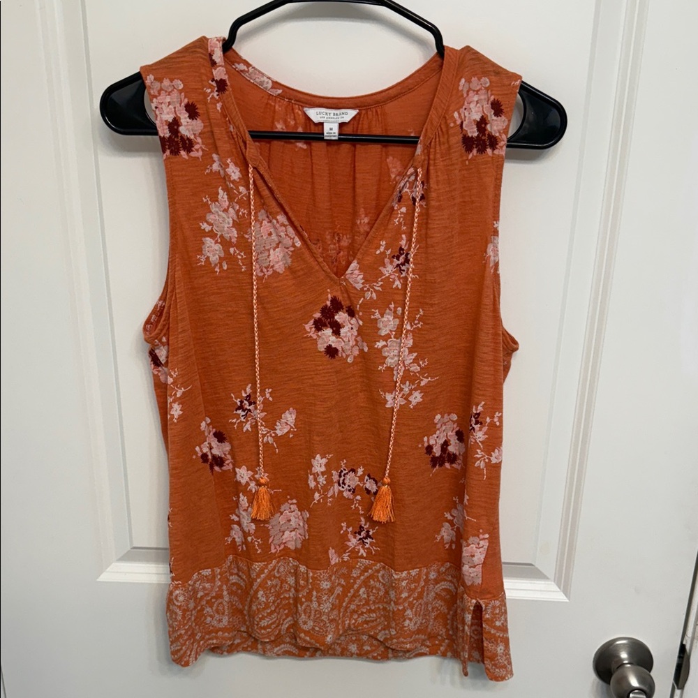 Lucky Brand Terracotta Floral Tank Top